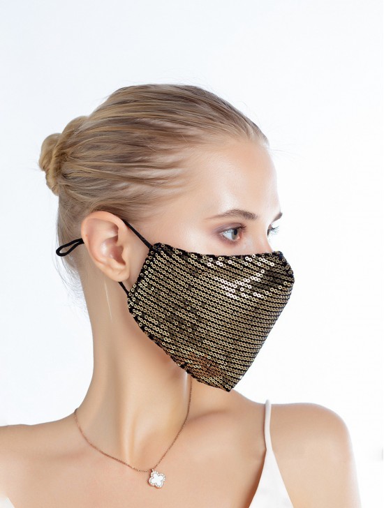 Sequins Design Face Mask w/ Filter Pocket